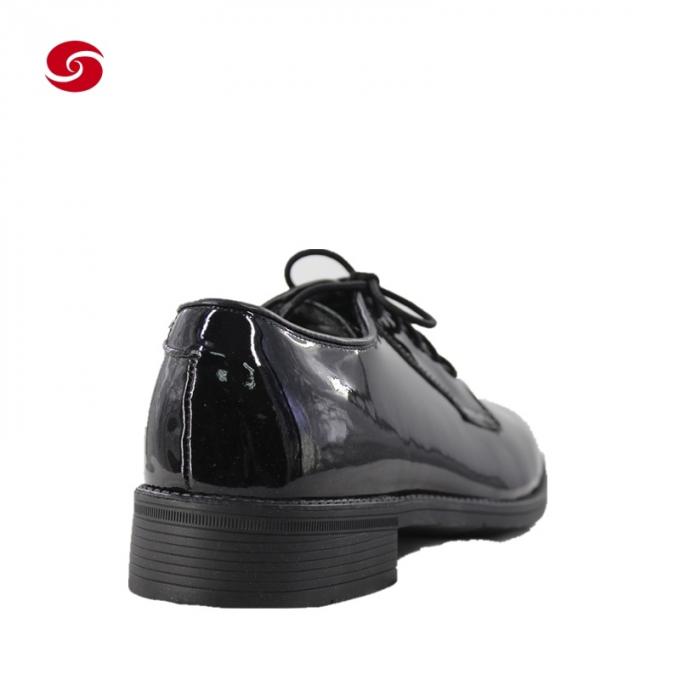 Black Hot Sale High Gloss Leather Officer Shoes for Military